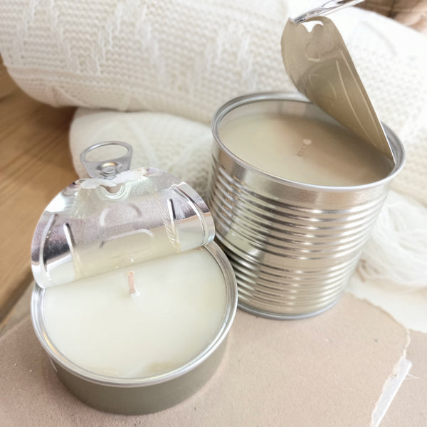 נר יצוק בקופסאת שימורים