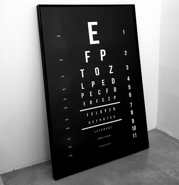 בדיקת ראיה שחור מסגרת אלומיניום