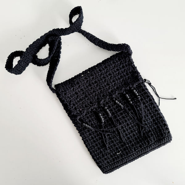 תיק צד מקרמה שחור