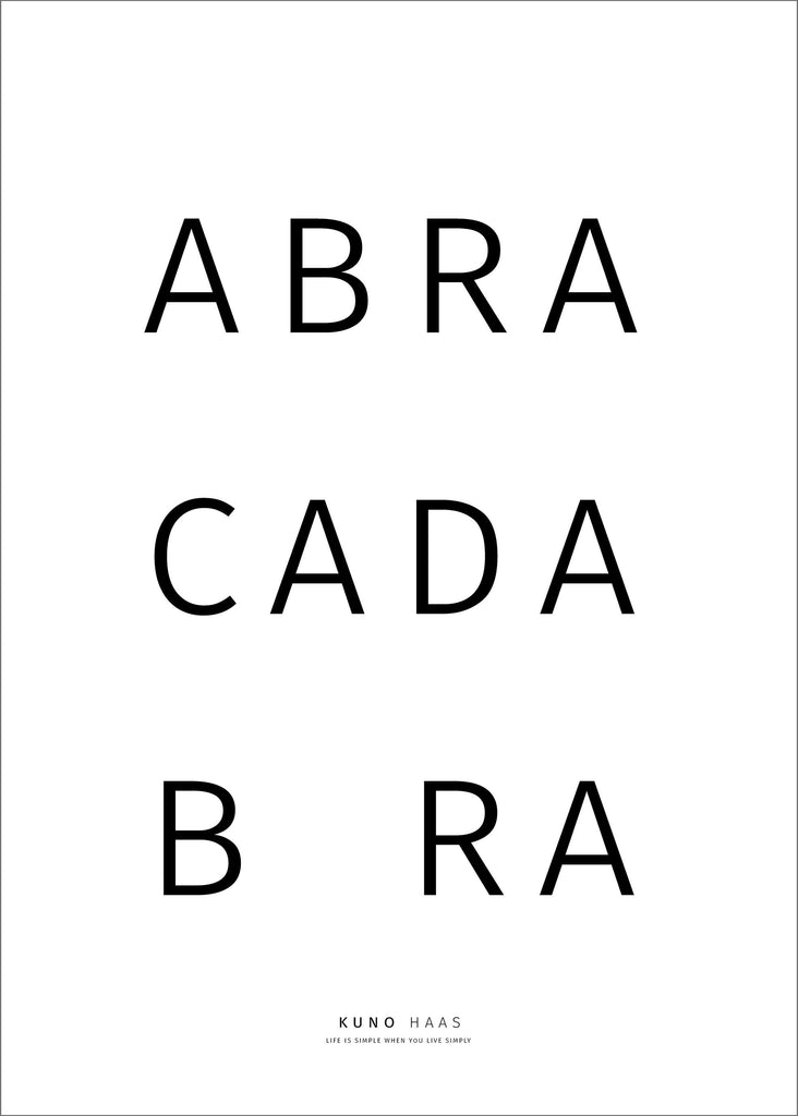 הדפס ABRA CADABRA רקע לבן